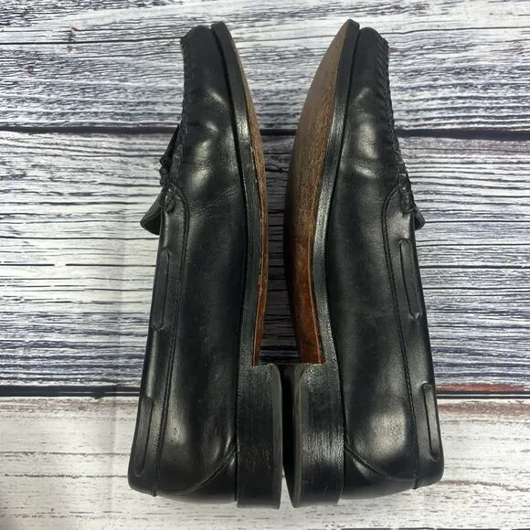Allen Edmonds Naples Black Leather Tassel Loafers, Men’s Size 10.5