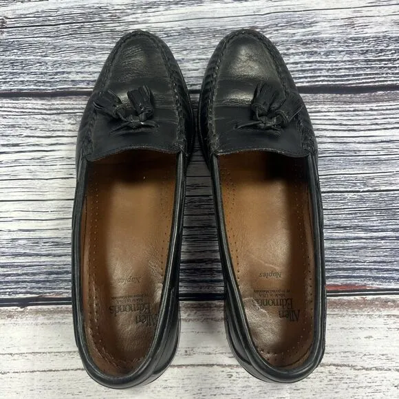 Allen Edmonds Naples Black Leather Tassel Loafers, Men’s Size 10.5