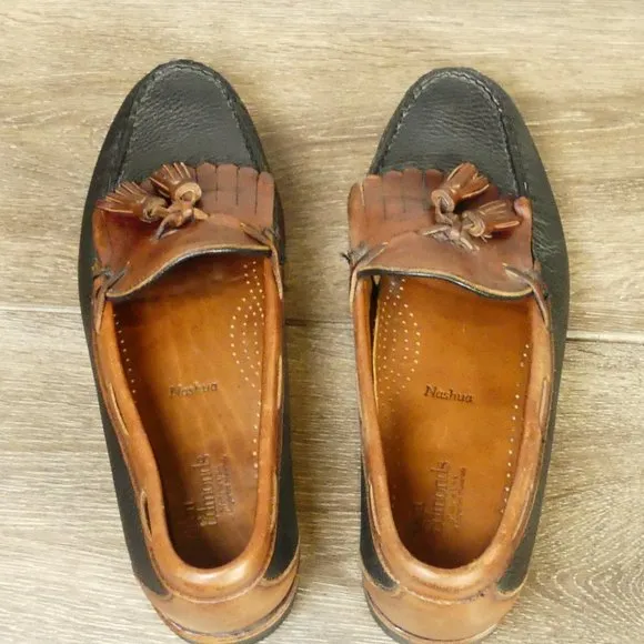 Allen Edmonds Nashua Brown‎ Black Leather Kiltie Tassel Loafers 8.5 D