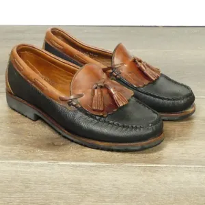 Allen Edmonds Nashua Brown‎ Black Leather Kiltie Tassel Loafers 8.5 D