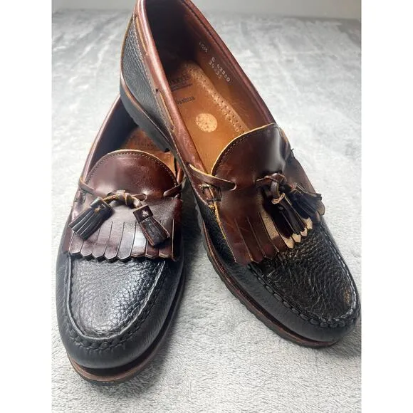Allen Edmonds Nashua Tassel Loafers Black/Brown Leather‎ Shoe Men's Size 10 1/2