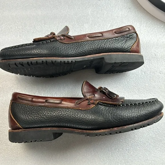 Allen Edmonds Nashua Tassle Loafers 10 Men’s Black &amp; Brown Leather