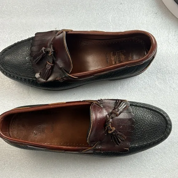 Allen Edmonds Nashua Tassle Loafers 10 Men’s Black &amp; Brown Leather