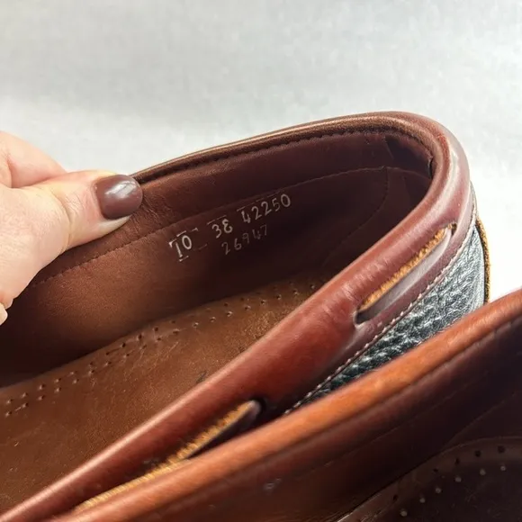 Allen Edmonds Nashua Tassle Loafers 10 Men’s Black &amp; Brown Leather