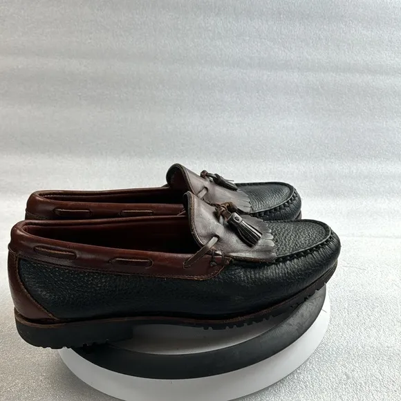 Allen Edmonds Nashua Tassle Loafers 10 Men’s Black &amp; Brown Leather
