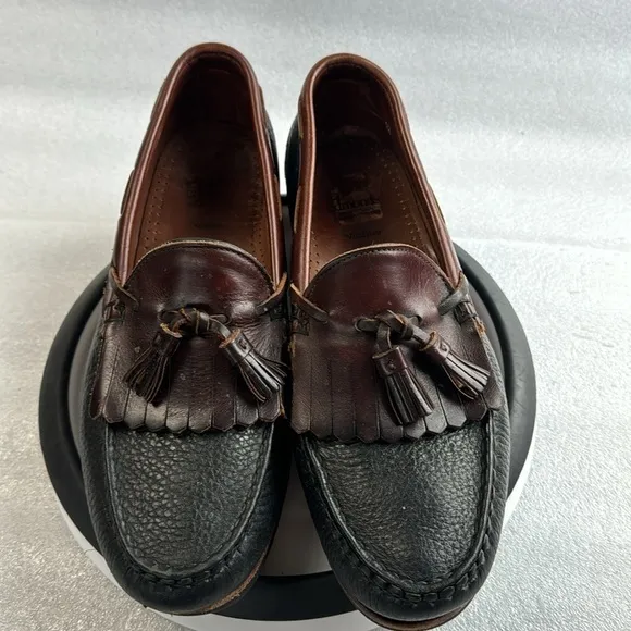 Allen Edmonds Nashua Tassle Loafers 10 Men’s Black &amp; Brown Leather