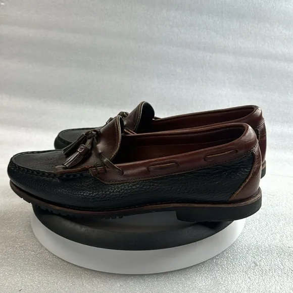 Allen Edmonds Nashua Tassle Loafers 10 Men’s Black &amp; Brown Leather