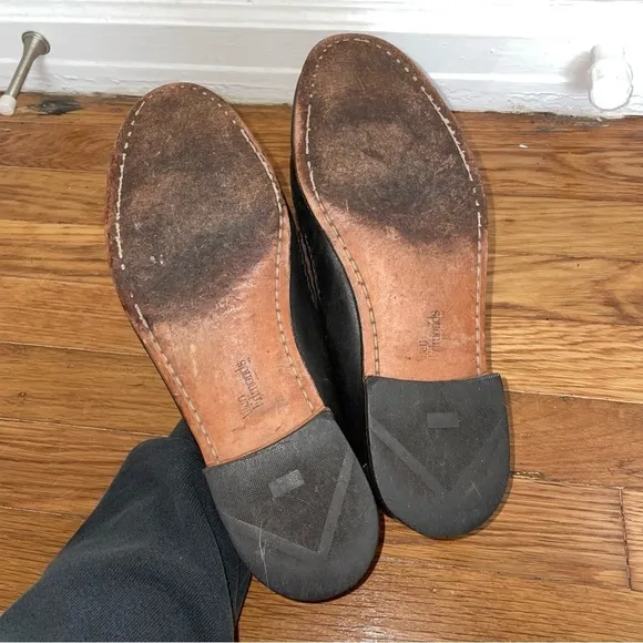 Allen Edmonds Newcastle Vintage Brown and Black Leather Braided Loafers