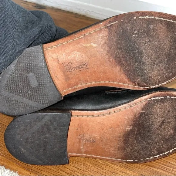 Allen Edmonds Newcastle Vintage Brown and Black Leather Braided Loafers