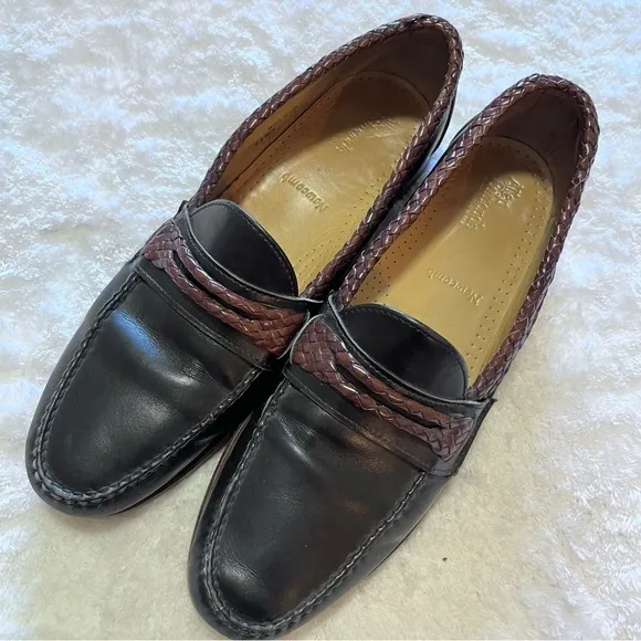 Allen Edmonds Newcomb Black/Brown Leather Loafers Size 11.5B