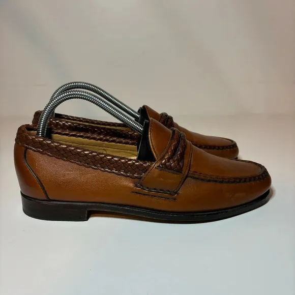 Allen Edmond's Newcomb Leather Slip-On Loafers Men's size 7.5 D made in USA