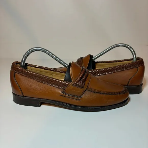 Allen Edmond's Newcomb Leather Slip-On Loafers Men's size 7.5 D made in USA