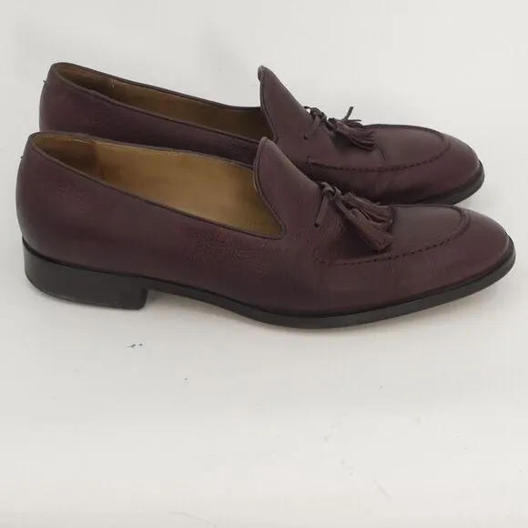 Allen Edmonds Perugia Tassel Loafer Brown Leather Made in Italy‎ Men's 11D