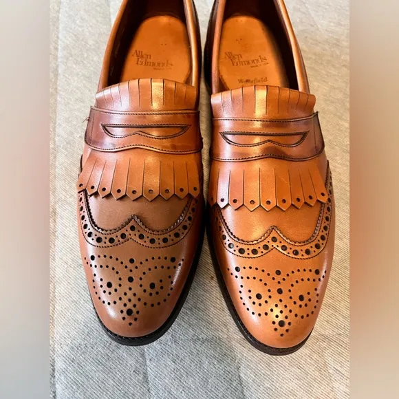 ALLEN EDMONDS Sz 11 AAA Wakefield Slipon Brown Leather Loafers Worn 1 x Orig$425