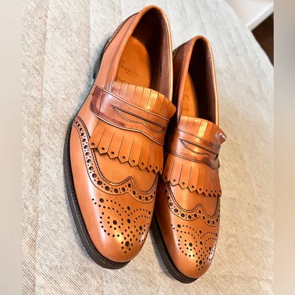 ALLEN EDMONDS Sz 11 AAA Wakefield Slipon Brown Leather Loafers Worn 1 x Orig$425