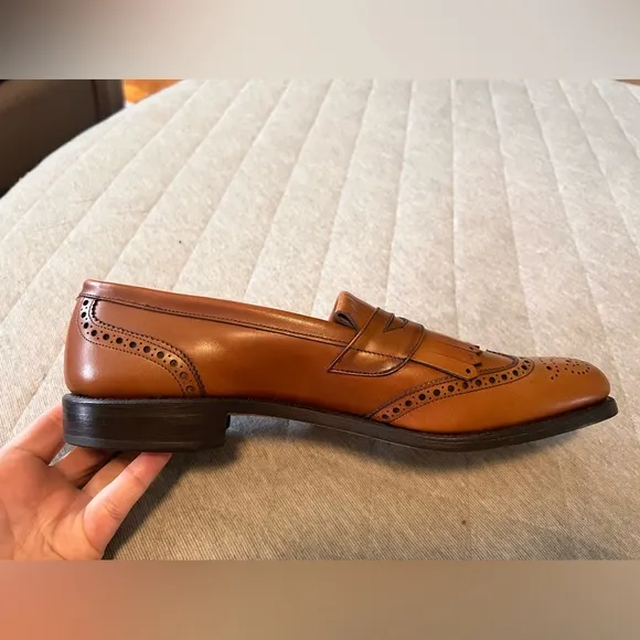 ALLEN EDMONDS Sz 11 AAA Wakefield Slipon Brown Leather Loafers Worn 1 x Orig$425