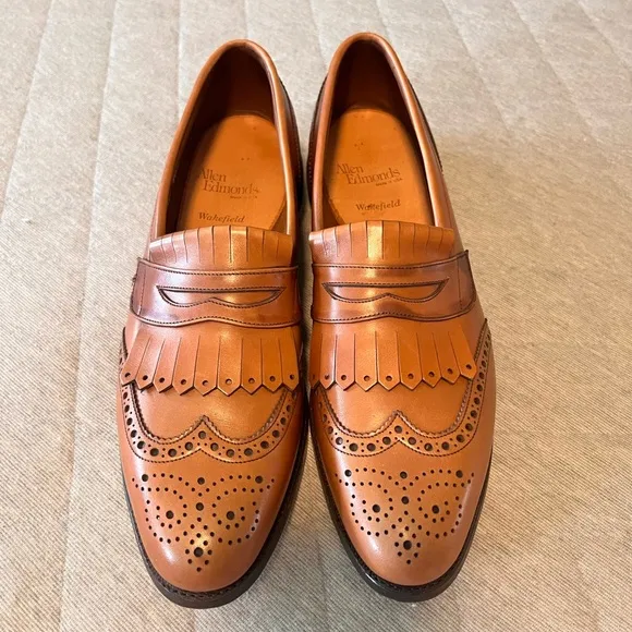 ALLEN EDMONDS Sz 11 AAA Wakefield Slipon Brown Leather Loafers Worn 1 x Orig$425