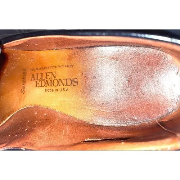 Allen Edmonds Vintage Saratoga Black Tassel Leather Loafers 8.5 B Dress Shoes