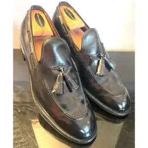 Allen Edmonds Vintage Saratoga Black Tassel Leather Loafers 8.5 B Dress Shoes