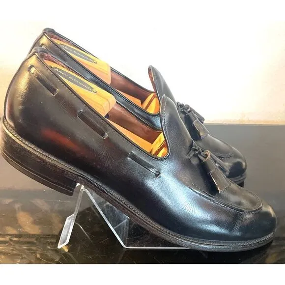 Allen Edmonds Vintage Saratoga Black Tassel Leather Loafers 8.5 B Dress Shoes