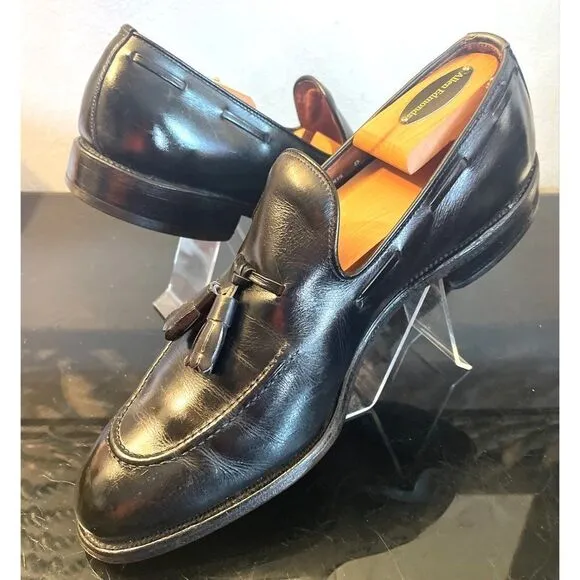 Allen Edmonds Vintage Saratoga Black Tassel Leather Loafers 8.5 B Dress Shoes