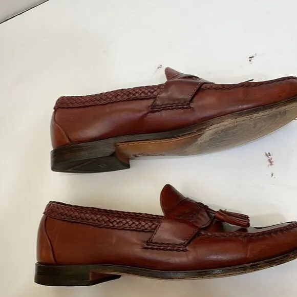 ALLEN EDMONDS MAXFIELD TASSEL LOAFERS IN BROWN LEATHER