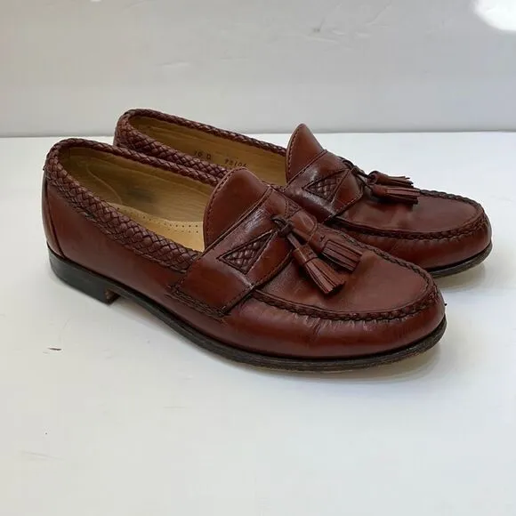 ALLEN EDMONDS MAXFIELD TASSEL LOAFERS IN BROWN LEATHER