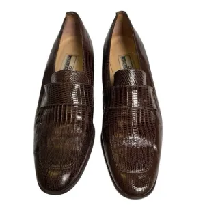 Allison Chase Womans Brown Crocodile Print Loafers Size 9B Comfortable Stylish