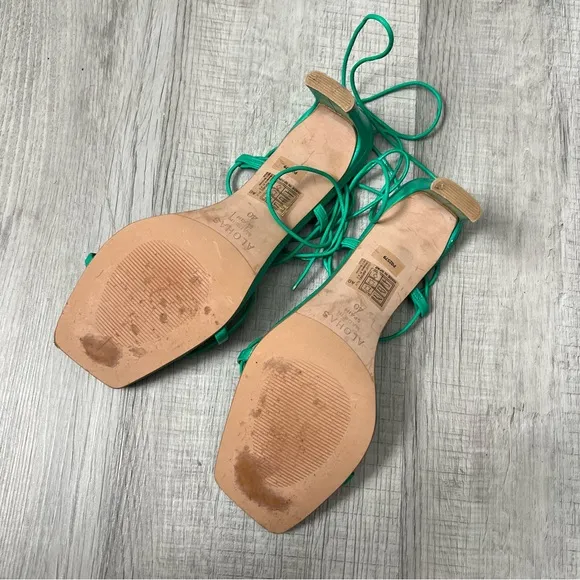 ALOHAS BELLINI SANDAL NEON GREEN STRAPPY LACE UP Size 40
