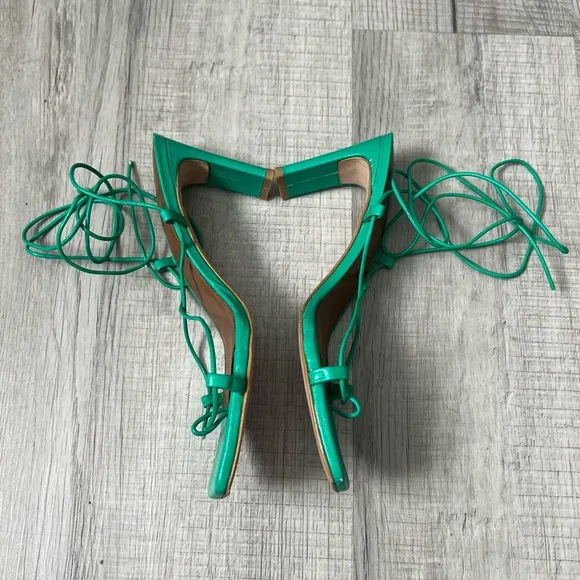 ALOHAS BELLINI SANDAL NEON GREEN STRAPPY LACE UP Size 40