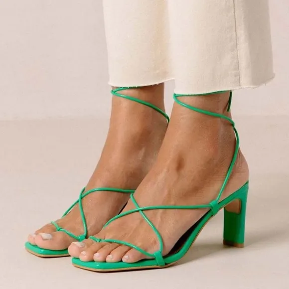 ALOHAS BELLINI SANDAL NEON GREEN STRAPPY LACE UP Size 40