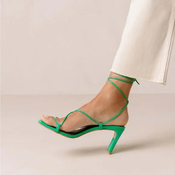 ALOHAS BELLINI SANDAL NEON GREEN STRAPPY LACE UP Size 40