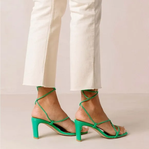 ALOHAS BELLINI SANDAL NEON GREEN STRAPPY LACE UP Size 40