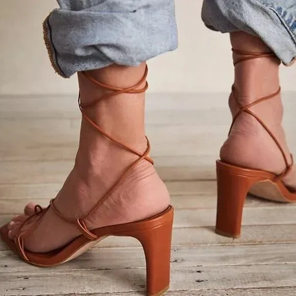 Alohas Bellini Tan Brown Leather Sandals