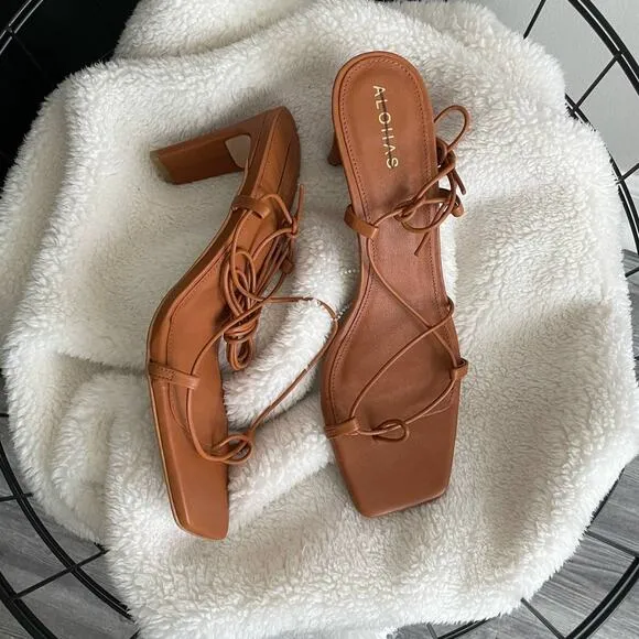 Alohas Bellini Tan Brown Leather Sandals