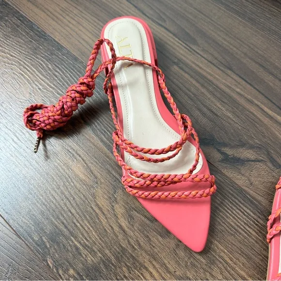 ALTA Women’s Pointed Toe Tie Up Sandals Pink/Orange NWOT (Size 40)
