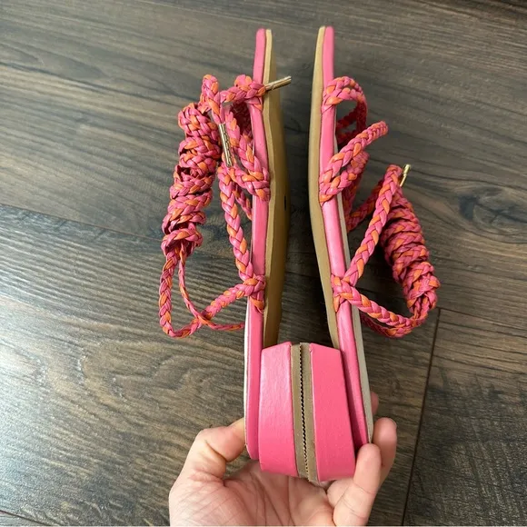 ALTA Women’s Pointed Toe Tie Up Sandals Pink/Orange NWOT (Size 40)