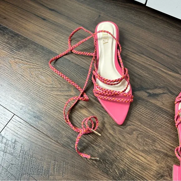 ALTA Women’s Pointed Toe Tie Up Sandals Pink/Orange NWOT (Size 40)