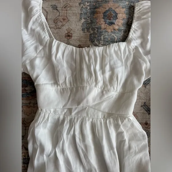 Altar’d State Madison Puff Sleeve Dress White Large NWT