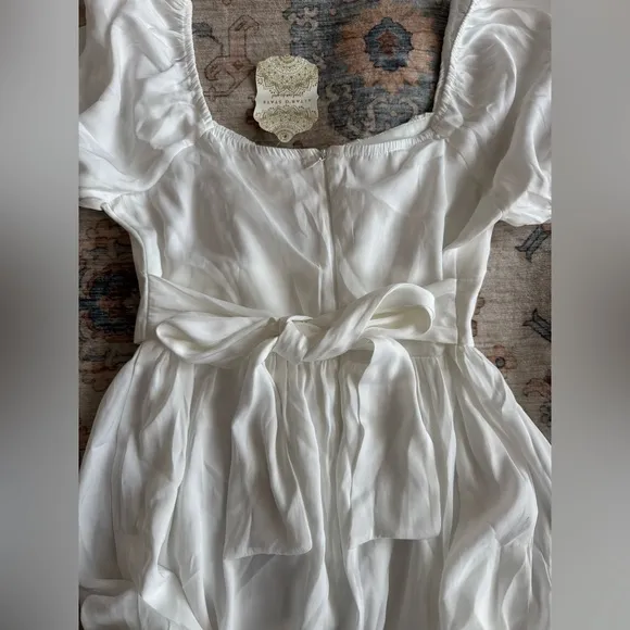 Altar’d State Madison Puff Sleeve Dress White Large NWT