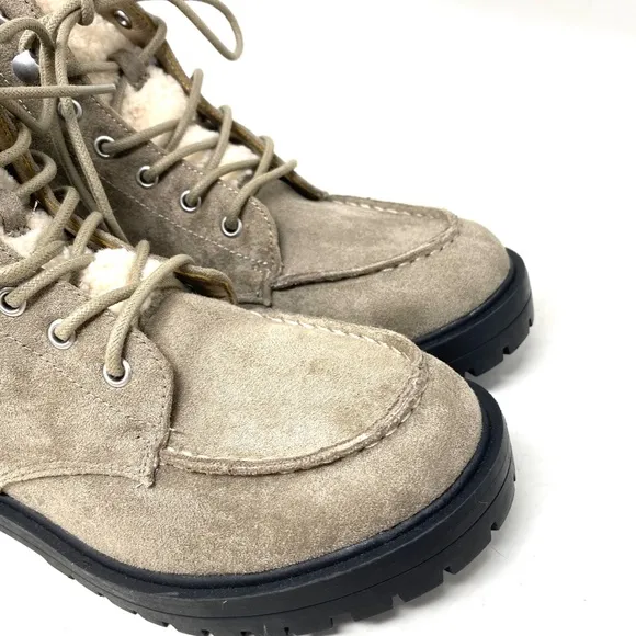 American Eagle AE Boots Women's Size Gray Suede Faux Fur Snow 041 114 5993-256