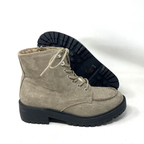 American Eagle AE Boots Women's Size Gray Suede Faux Fur Snow 041 114 5993-256