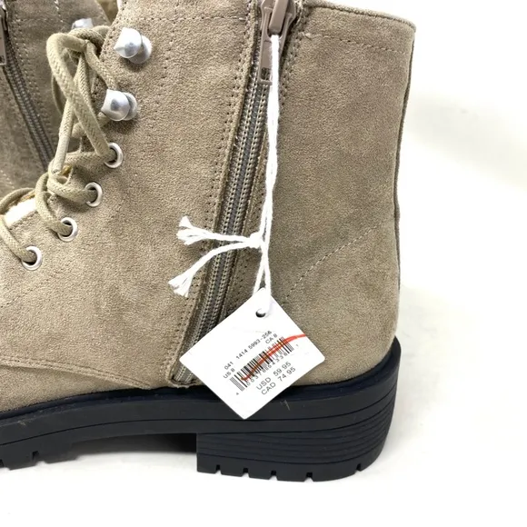 American Eagle AE Boots Women's Size Gray Suede Faux Fur Snow 041 114 5993-256