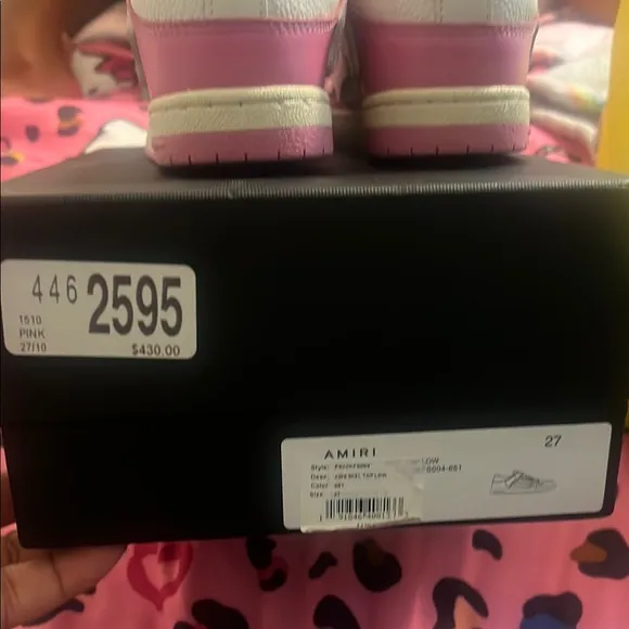 Amiri Kids Pink and White Sneakers