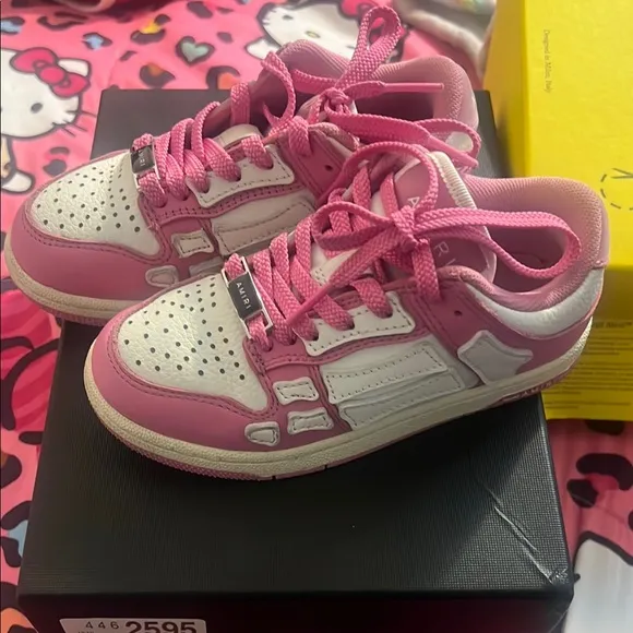 Amiri Kids Pink and White Sneakers