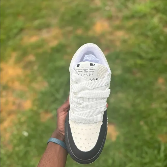 Amiri Kids White and Black Sneakers