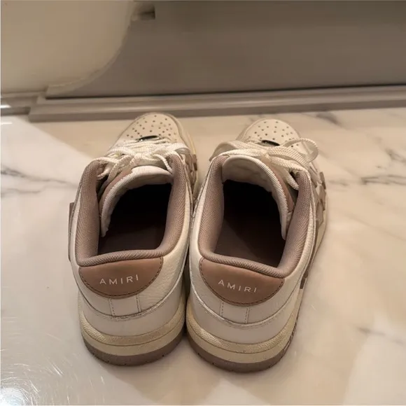 Amiri White and Tan Sneakers