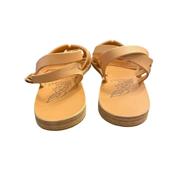 Ancient Greek Sandals Aella Vachetta Cage Flat Strappy Ankle Strap Natural 6/36