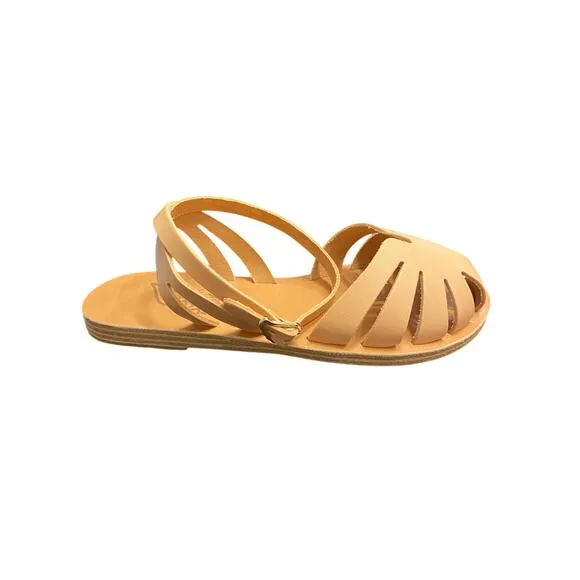 Ancient Greek Sandals Aella Vachetta Cage Flat Strappy Ankle Strap Natural 6/36