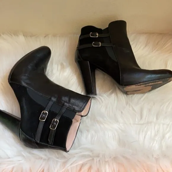 Andrea Bernes Made in Italy black heel ankle boots size 7